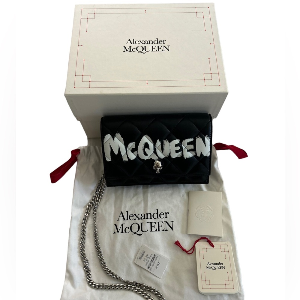 NEW ALEXANDER MCQUEEN GRAFFITI SMALL QUILTED HANDBAG - Picture 12 of 12